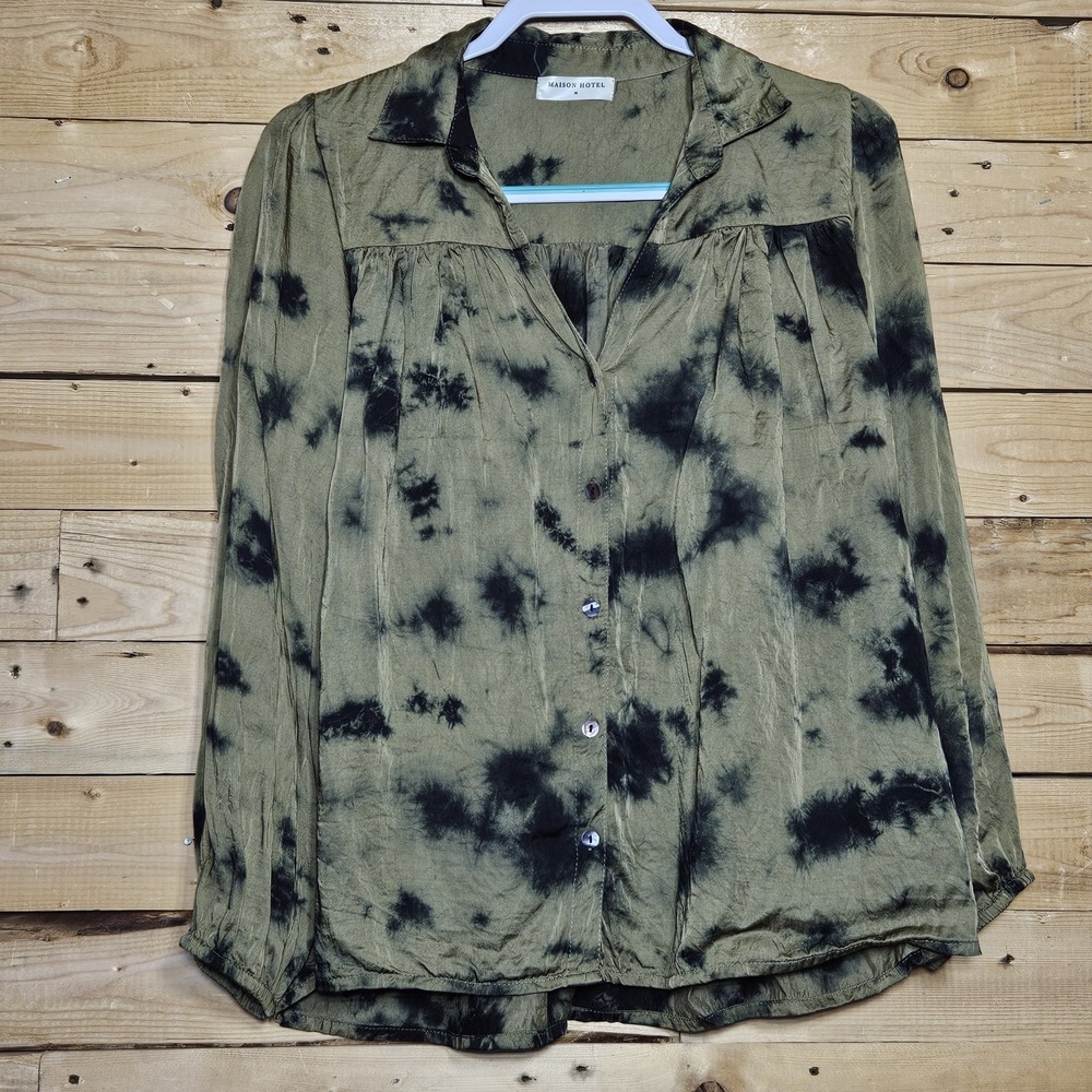 Tie-Dye Button-Up Blouse